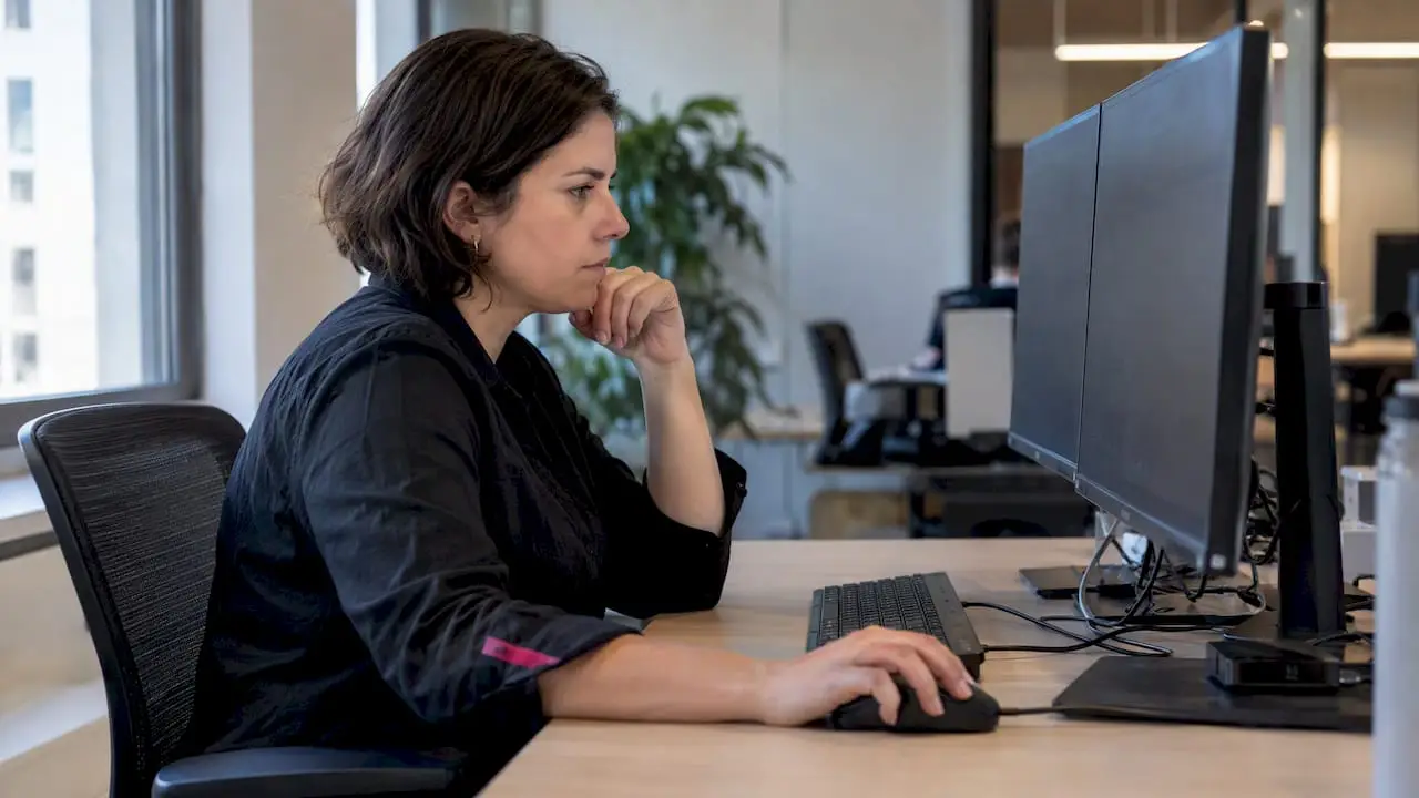 Especialista compara páginas concorrentes num monitor